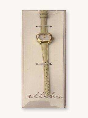 NWT Ettika Wavy Days Watch Ivory Gold Tone Square MOP Dial Beachly